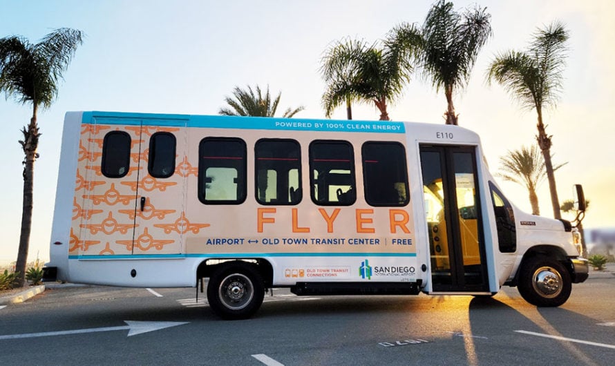 The “San Diego Flyer” Begins Electric Bus Service Between Old Town Transit Center and San Diego International Airport